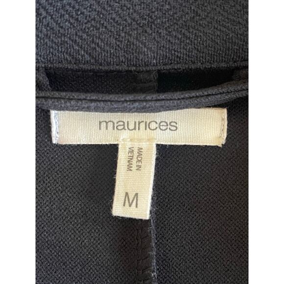 Women's Black Maurices Jacket Open Front Blazer Medium - Picture 5 of 6